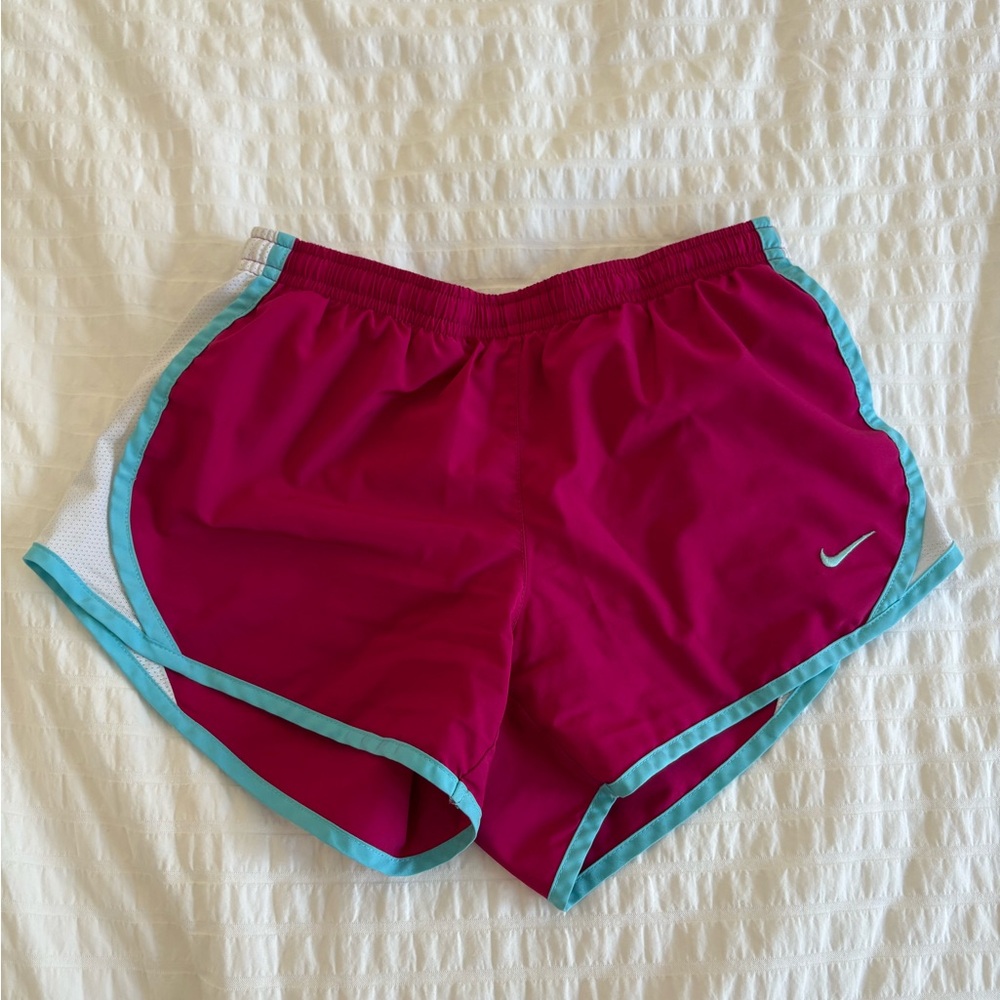 Nike Women's Fuchsia and Aqua Athletic Shorts